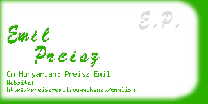 emil preisz business card